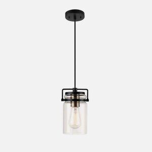 Globe Electric 61109 Oliver 1-Light Dark Bronze Pendant with 15 ft. Cord